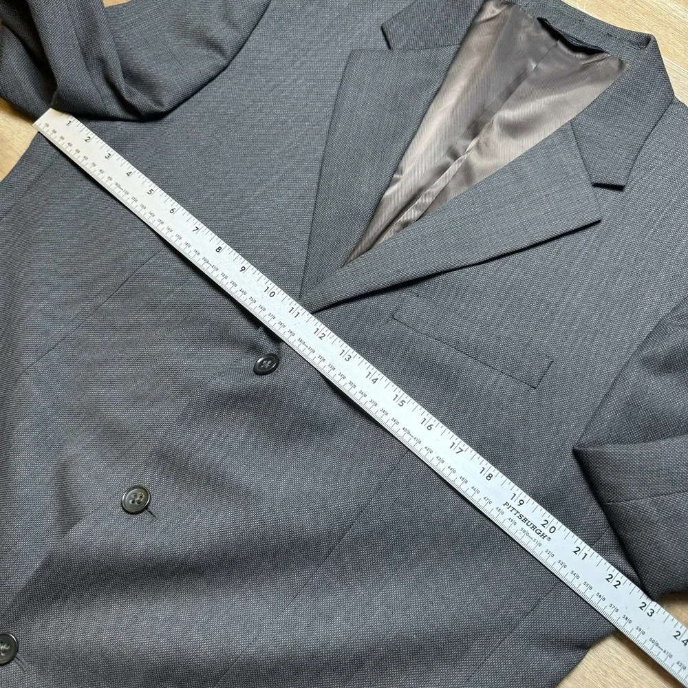 Banana Republic Suit Jacket Mens 44L Grey Wool Blend 3-Button Blazer Performance